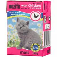Влажный корм для котят Bozita MINI, с курицей 190 г (кусочки в желе)