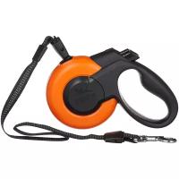 Fida Mars Рулетка 5м тросс для собак мелких пород до 15 кг оранжевая/черная 5135419