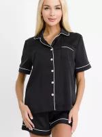 Шелковая пижама женская летняя HappyFox, HFSL2528 размер 50, цвет черный