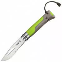 Складной нож Opinel Outdoor Earth 8 нержавеющая сталь, пластиковая рукоять, зеленый