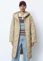 куртка Marc O'Polo, демисезон/зима, силуэт свободный, карманы, несъемный капюшон, регулировка ширины, водонепроницаемая, размер L, бежевый