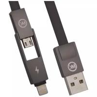Кабель WK USB - Apple Lightning / micro USB (WDC-014), 1 м, черный
