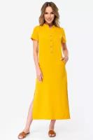 Платье женское летнее льняное макси длинное Happyfox, HFSL2630 размер 50, цвет желтый