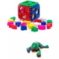 Развивающие игрушки для малышей: Сортер Кубик логический большой + Команда КВА №1 KAROLINA TOYS