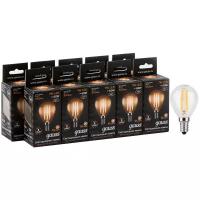 Упаковка ламп 10шт Gauss Filament Шар 7W 550lm 2700К Е14 LED 1/10/50