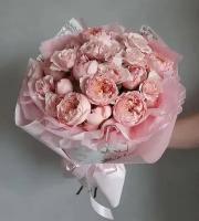 Букет Роза Джульетта, пионовидные кустовые розы, красивый букет цветов, шикарный, цветы премиум, букет роз