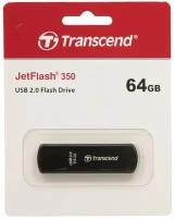 Накопитель USB flash Transcend Накопитель USB flash 64ГБ Transcend JetFlash 350 TS64GJF350, черный (USB2.0)