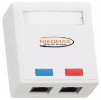 Розетка 5 CAT RJ-45 NIKOMAX NMC-WO2UD2-WT кат.5e, RJ45/8P8C, 2 порта (UTP) на печатной плате