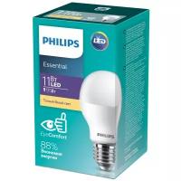 Лампа светодиодная Philips Essential LED, E27, A60, 11 Вт, 3000 К