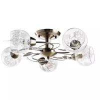 Люстра Arte Lamp Martina A1292PL-5AB, E14, 200 Вт, кол-во ламп: 5 шт., цвет арматуры: бронзовый, цвет плафона: бесцветный