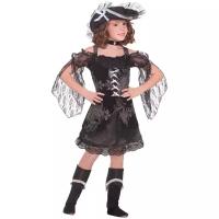 Карнавальный костюм для детей Forum Novelties Роскошная пиратка в чёрном детский, S (4-6 лет)