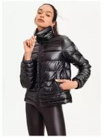 Куртка DKNY L черная на молнии с резиновым лого на плече ворот стойка Packable Ripstop Puffer Jacket