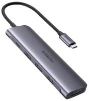 UGREEN. USB концентратор 5 в 1 (хаб), 3 х USB 3.0, HDMI, PD (50209)