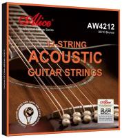 AW4212-L Комплект струн для 12-струнной акустической гитары, бронза 90/10, 12-52, Alice