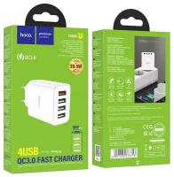 Зарядное устройство Hoco C102A, 4USB, 28.5W + Кабель USB to micro USB 1м, Белый