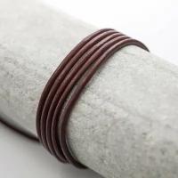 Шнур кожаный круглый 2.5 мм 3 метра для шитья / рукоделия / браслетов, цвет шоколадный