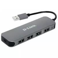 USB-концентратор D-Link DUB-H4/E1A, разъемов: 4