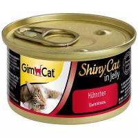 Влажный корм для кошек GimCat ShinyCat, беззерновой, с цыпленком 70 г (кусочки в желе)