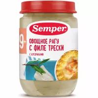 Semper - пюре овощное рагу с филе трески, 9 мес, 190 гр