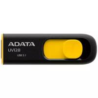 Флешка ADATA DashDrive UV128 16 ГБ, USB 3.1, черный/желтый