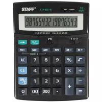 Калькулятор настольный электронный обычный Staff STF-888-16, маленький, 16 разрядов, двойное питание