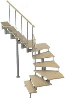 Модульная лестница Спринт 225 (h 2475-2585, Серый, Сосна, Крашеная)