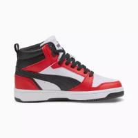 Кеды PUMA Rebound V6 Mid Sneakers Youth, размер 6, белый, красный