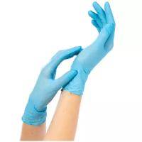 Archdale, перчатки для маникюриста нитриловые Nitrimax 132HL (неопуд, голубые, L), 50 пар