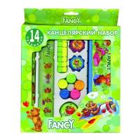 Набор канцелярский FANCY,14 предметов, в карт.штаковке, ассорти 4 цвета FSS102/14/1