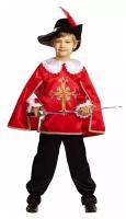 Карнавальный костюм детский 7003-2 мушкетер красный р.140-68 для мальчиков, на утренник, на Хэллоуин, на новый год, на праздник, для сценок