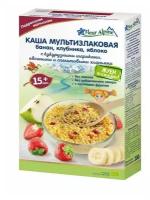 Каша Fleur Alpine мультизлаковая банан, клубника, яблоко с кукурузными шариками, овсяными и спельтовыми хлопьями, с 15 месяцев, 200 г