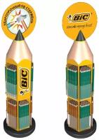 Дисплей настольный для размещения карандашей BIC, 21х21х90 см, 11 отделений, без наполнения, 944859