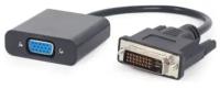 Переходник CABLEXPERT DVI-D-VGA A-DVID-VGAF-01, 25M/15F, длина кабеля 0,2м, черный