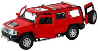 Машинка металлическая, инерционная, коллекционная модель Hummer H3, 1:32, цвет красный, свет, звук, открываются двери, ТМ 