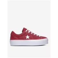 Кеды женские Converse One Star Platform 563488 кожаные красные