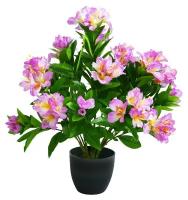 Растение искусственное Азалия в кашпо фиолетовая 65см
