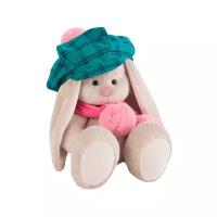 Мягкая игрушка Зайка Ми в зелёной кепке и розовом шарфе