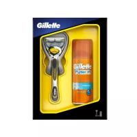 Набор Gillette гель для бритья Hydra Gel 75 мл, бритвенный станок Fusion Proshield Flexball