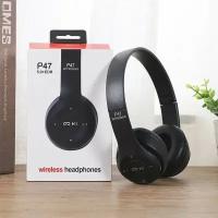 Беспроводные наушники P47 Bluetooth 5.0 EDR Wireless с микрофоном, FM-радио, с поддержкой SD-карты памяти (Mp3-плеер)