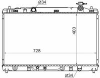 SAT TY0003-ACV40 Радиатор TOYOTA CAMRY 2AZ-FE 2.4 06-/VENZA 1AR-FE 08- (пластинчатый)