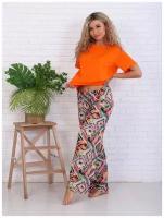Пижама LarChik с широкими штанами хлопок джус оранжевый размеры 44-54 (50 размер)
