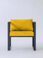 Кресло лофт Curl 70х70х85 см, обивка: велюр, цвет: желтый, на кухню, в офис, в прихожую, на балкон, в кафе, в салон красоты, прямой