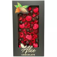 Шоколад Alice Chocolate горький с малиной, вишней, черной смородиной