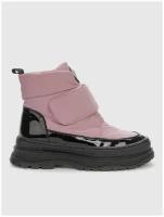Ботинки KEDDO, зимние, на липучках, лакированные, размер 37, розовый, черный