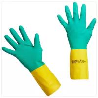 Перчатки Vileda Professional Усиленные, 1 пара, размер XL, цвет зеленый/желтый