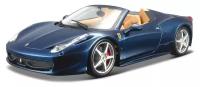 Легковой автомобиль Bburago Ferrari 458 Spider (18-26017) 1:43, 18.5 см