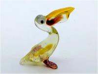 Пеликан/ статуэтка стеклянная/ сувенир из стекла/ пеликан сувенир/ фигурка из стекла
