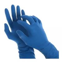 Перчатки A.D.M. латексные прочные, 25 пар, размер M, цвет синий