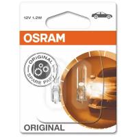 Лампа автомобильная накаливания OSRAM ORIGINAL LINE 2721BLI2 W1.2W 12V 1.2W W2x4.6d 2 шт