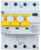 Выключатель автоматический дифференциального тока 4п (3P+N) C 25А 100мА тип A 6кА АВДТ-34 IEK MAD22-6-025-C-100